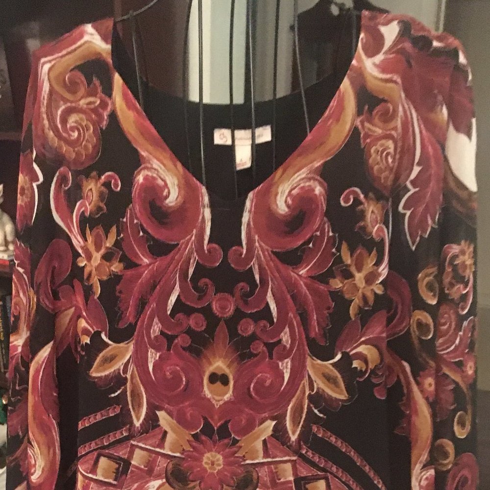 Elegant Paisley Top & Skirt Set (NWT Burgundy SIZE L)